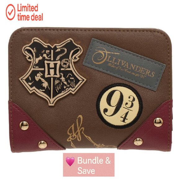 Harry Potter Bi-Fold Wallet, Synthetic Material, 6x4.5 Inches, Credit Card - Picture 1 of 4